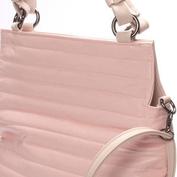 Velká moderní růžová dámská kabelka - Carine Madison