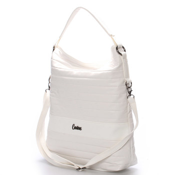 Velká elegantní crossbody kabelka bílá - Carine ElGin