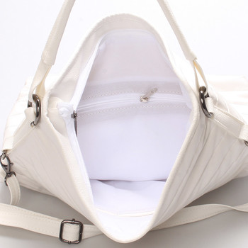 Velká elegantní crossbody kabelka bílá - Carine ElGin