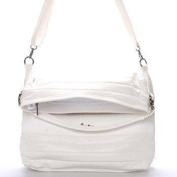 Velká elegantní crossbody kabelka bílá - Carine ElGin