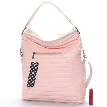 Velká elegantní crossbody kabelka růžová - Carine ElGin