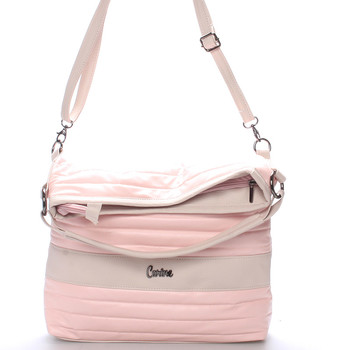 Velká elegantní crossbody kabelka růžová - Carine ElGin