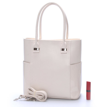 Elegantní dámská kabelka do ruky béžová saffiano - Delami Vista