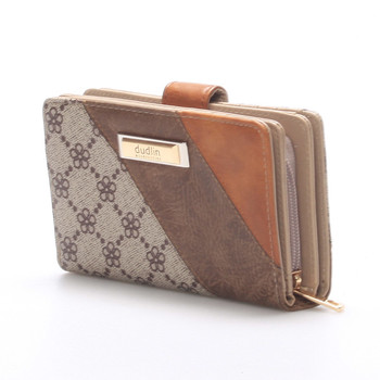 Větší módní dámská taupe peněženka - Dudlin M236