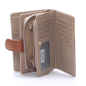 Větší módní dámská taupe peněženka - Dudlin M236