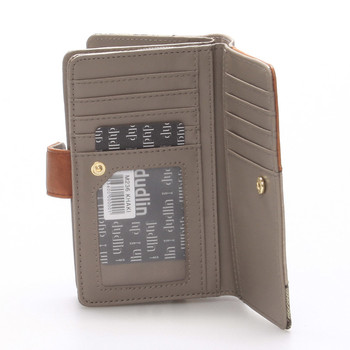 Větší módní dámská khaki peněženka - Dudlin M236