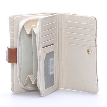 Větší módní dámská béžová peněženka - Dudlin M236