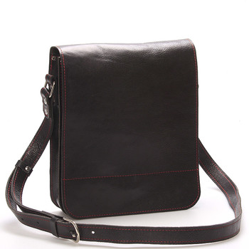 Černo-červená luxusní kožená taška přes rameno Kabea Luxor-T