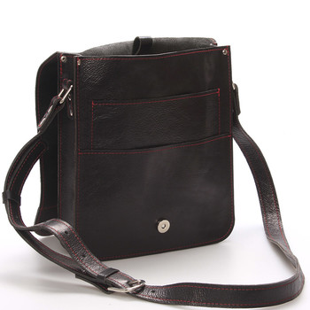 Černo-červená luxusní kožená taška přes rameno Kabea Luxor-T