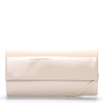 Velké stylové dámské psaníčko béžové lesklé - Delami Charlien