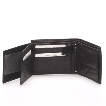 Pánská kožená peněženka černá - Sendi Design 56