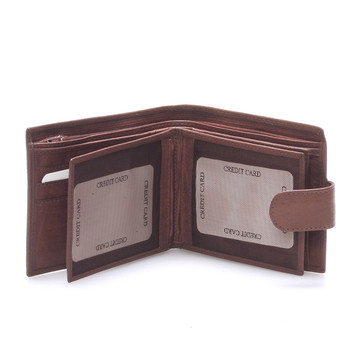 Praktická kožená hnědá peněženka - Sendi Design 47