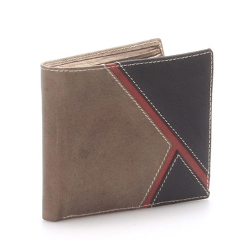 Kožená pánská khaki peněženka -  Metto