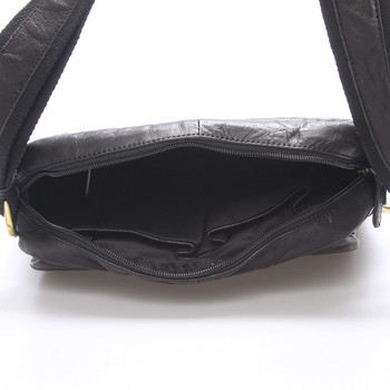 Luxusní velká kožená crossbody taška černá - Sendi Design Diverze