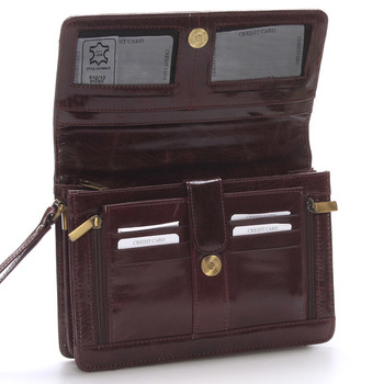 Luxusní hnědé kožené pánské etue 0512 s uchem