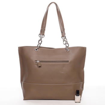 Velká prostorná dámská kabelka tmavá camel - David Jones Ajoga