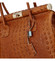 Módní originální dámská kožená kabelka do ruky koňak - ItalY Hila Kroko