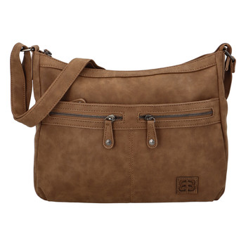 Střední měkká dámská crossbody kabelka camel - Enrico Benetti Enjoy