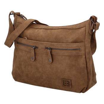 Střední měkká dámská crossbody kabelka camel - Enrico Benetti Enjoy