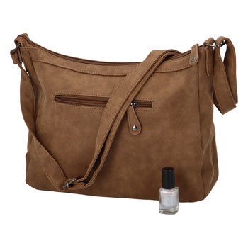 Střední měkká dámská crossbody kabelka camel - Enrico Benetti Enjoy