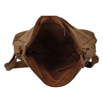 Střední měkká dámská crossbody kabelka camel - Enrico Benetti Enjoy