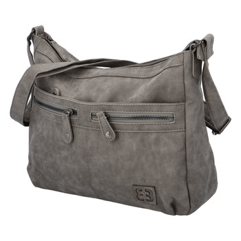 Střední měkká dámská crossbody kabelka šedá - Enrico Benetti Enjoy