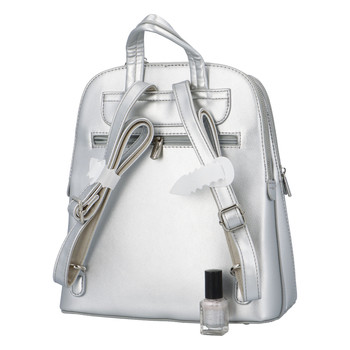 Dámský městský batoh stříbrný - David Jones Nicco