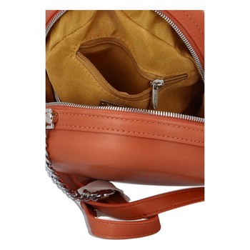 Dámská kulatá crossbody kabelka oranžová - David Jones Shabirre