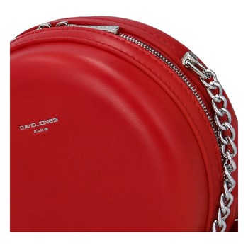 Dámská kulatá crossbody kabelka červená - David Jones Shabirre