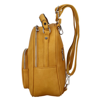 Dámský módní batůžek kabelka tmavě žlutý - FLORA&CO Jante