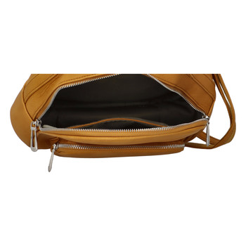 Dámský módní batůžek kabelka tmavě žlutý - FLORA&CO Jante