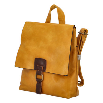 Dámský batůžek kabelka žlutý - Paolo Bags Najibu