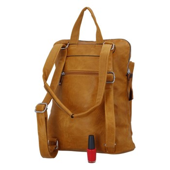 Dámský městský batoh kabelka tmavě žlutý - Paolo Bags Buginni
