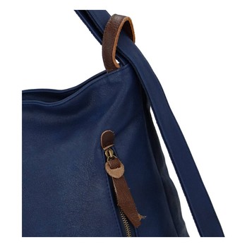 Velká dámská kabelka přes rameno tmavě modrá - Paolo Bags Aruti