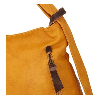 Velká dámská kabelka přes rameno tmavě žlutá - Paolo Bags Aruti