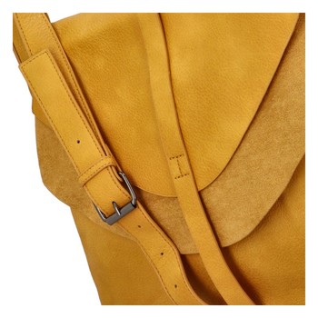 Dámská módní kabelka přes rameno tmavě žlutá - Paolo Bags Aethiops