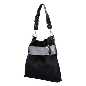 Luxusní dámská kabelka černo stříbrná - Paolo Bags Manue