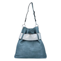 Luxusní dámská kabelka bledě modro stříbrná - Paolo Bags Manue