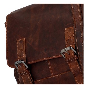 Pánská kožená crossbody taška hnědá - Greenwood Yassin