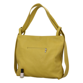 Dámská kožená kabelka přes rameno zeleno žlutá - ItalY Armáni