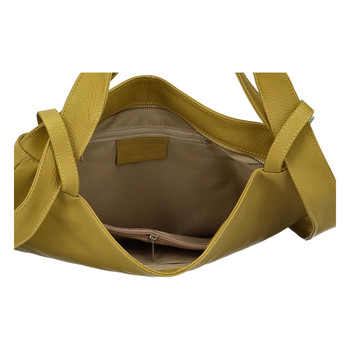 Dámská kožená kabelka přes rameno zeleno žlutá - ItalY Armáni