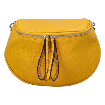 Luxusní kožená kabelka ledvinka žlutá - ItalY Banana