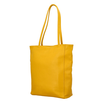 Dámská kožená kabelka přes rameno žlutá - ItalY Nooxies