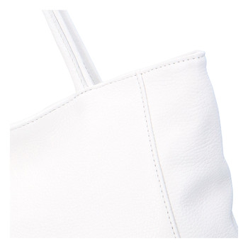 Dámská kožená kabelka přes rameno bílá - ItalY Nooxies