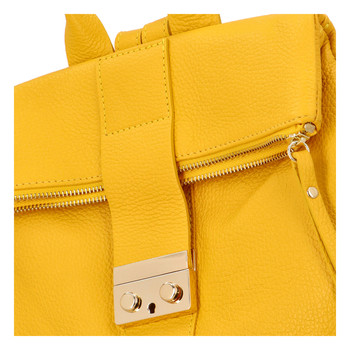 Dámský kožený batoh žlutý - ItalY Ahmedus