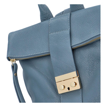 Dámský kožený batoh modrý - ItalY Ahmedus