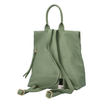 Dámský kožený batoh mátově zelený - ItalY Ahmedus