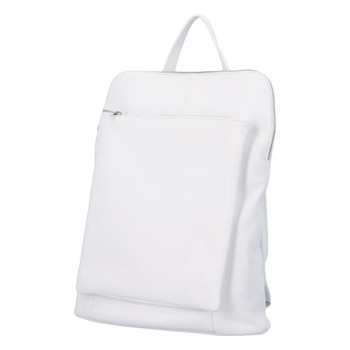 Dámský kožený batůžek kabelka bílý - ItalY Houtel
