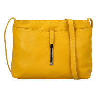 Dámská kožená crossbody kabelka žlutá - ItalY Eneta