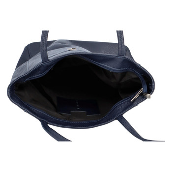 Dámská kožená kabelka přes rameno tmavě modrá - ItalY Nooxies
